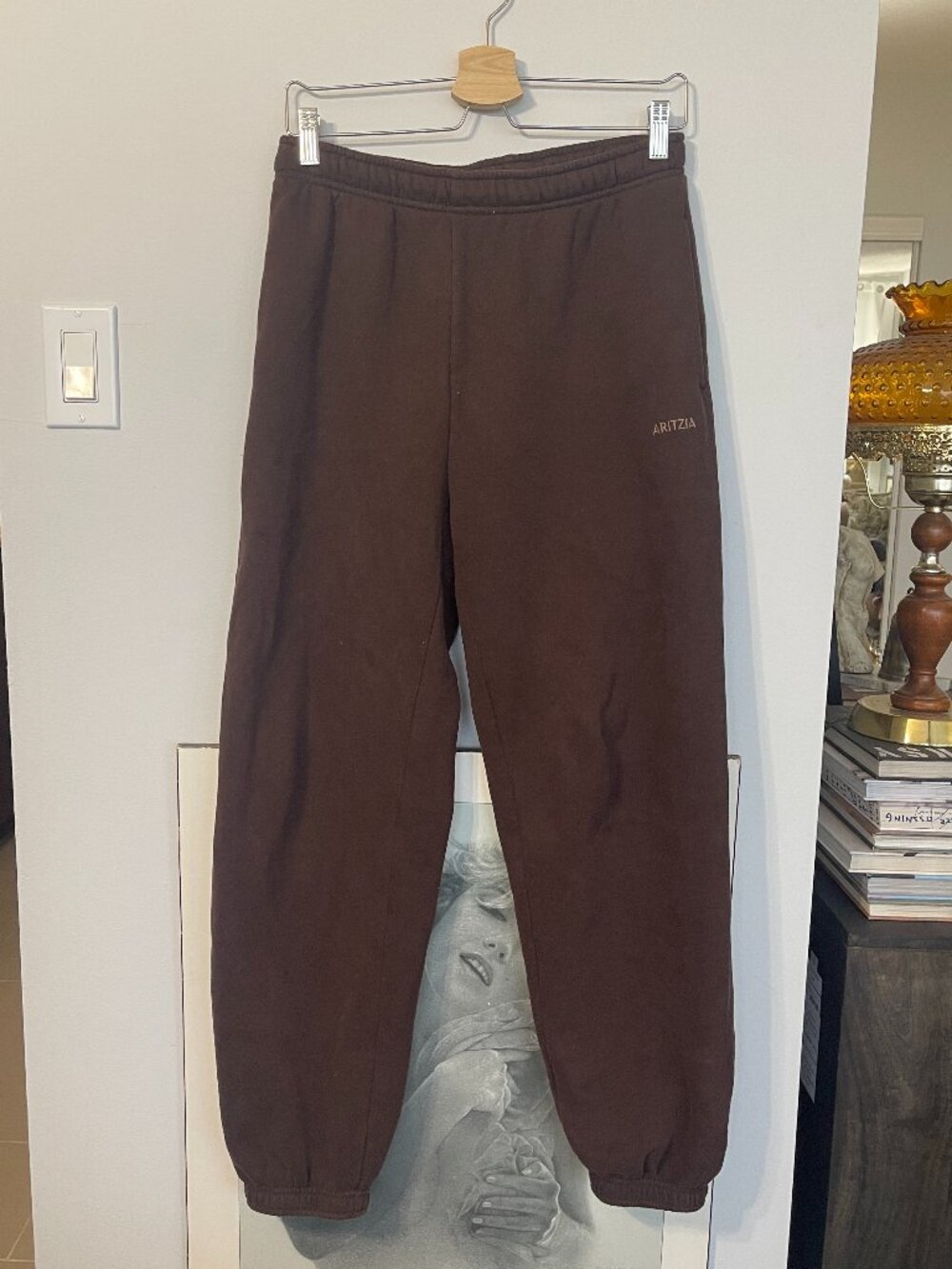 Aritzia Cozy Sweatfleece Mega Jogger in Mocha Brown Size Small